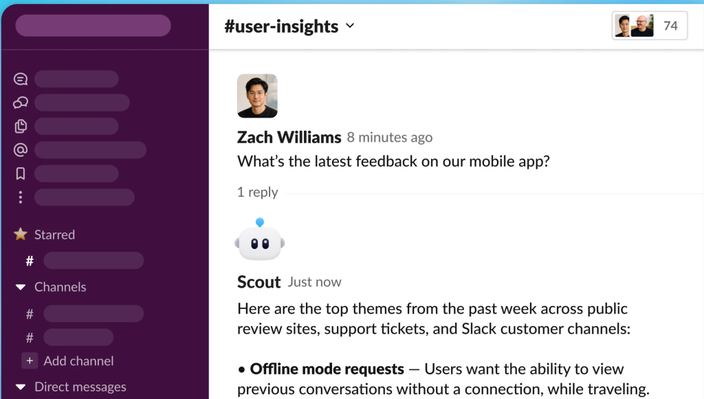 Workspace agents in action in Slack