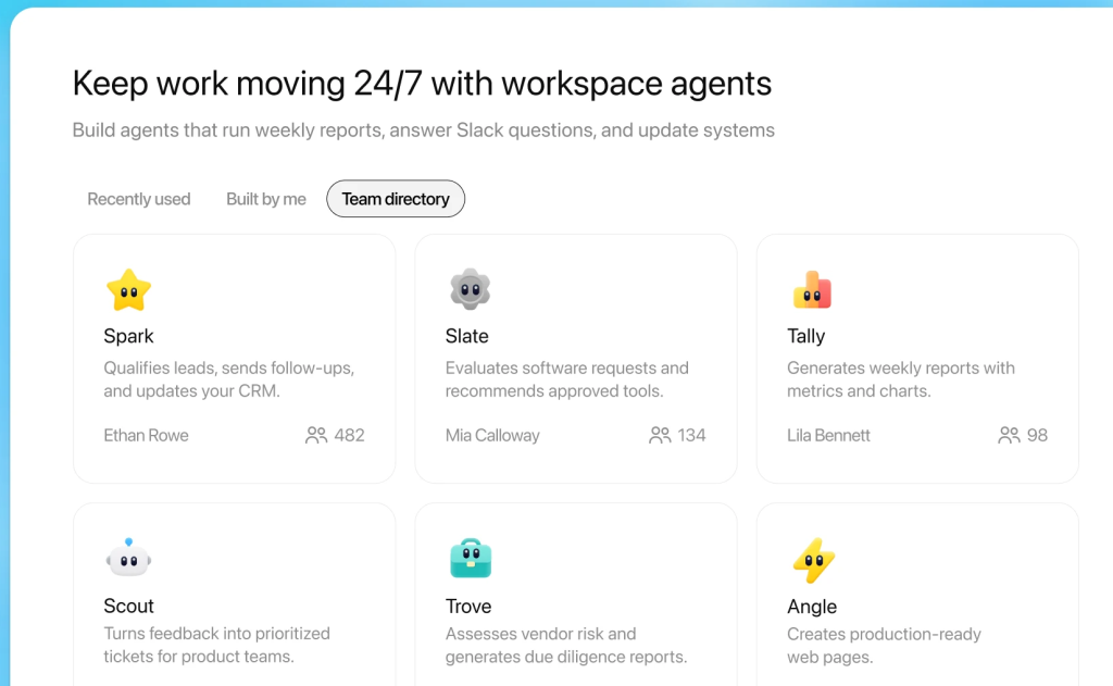 Shared workspace agents